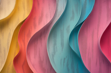abstract colorful background, colorful Abstract Wavy Paper Layers - 3D Render with Pastel Tones"