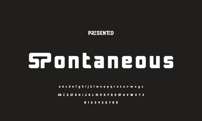 Modern Bold Font. Regular Italic Number Typography urban style alphabet fonts for fashion, sport, technology, digital, movie, logo design, vector illustration