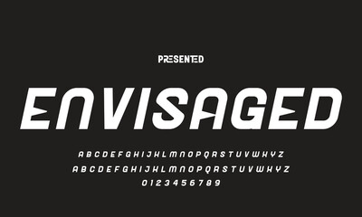 Modern Bold Font. Regular Italic Number Typography urban style alphabet fonts for fashion, sport, technology, digital, movie, logo design, vector illustration