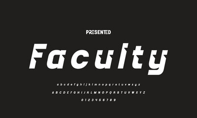 Modern Bold Font. Regular Italic Number Typography urban style alphabet fonts for fashion, sport, technology, digital, movie, logo design, vector illustration