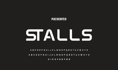 Modern Bold Font. Regular Italic Number Typography urban style alphabet fonts for fashion, sport, technology, digital, movie, logo design, vector illustration