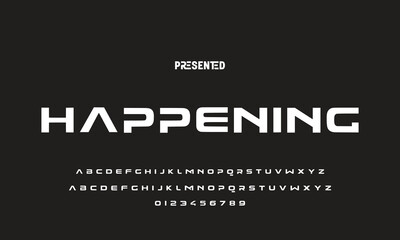 Modern Bold Font. Regular Italic Number Typography urban style alphabet fonts for fashion, sport, technology, digital, movie, logo design, vector illustration