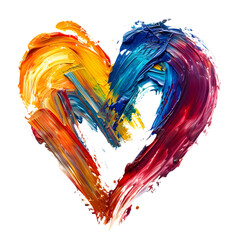 Abstract Colorful Heart Shape isolated on transparent background