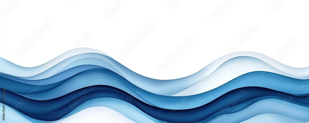 Poster water watercolor concept. abstract waves creating a calming blue flow, perfect for backgrounds or ar