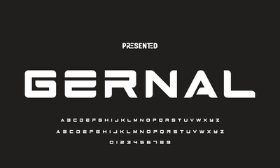 Modern Bold Font. Regular Italic Number Typography urban style alphabet fonts for fashion, sport, technology, digital, movie, logo design, vector illustration