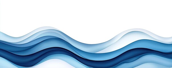 Water watercolor concept. Abstract waves creating a calming blue flow, perfect for backgrounds or artistic projects.