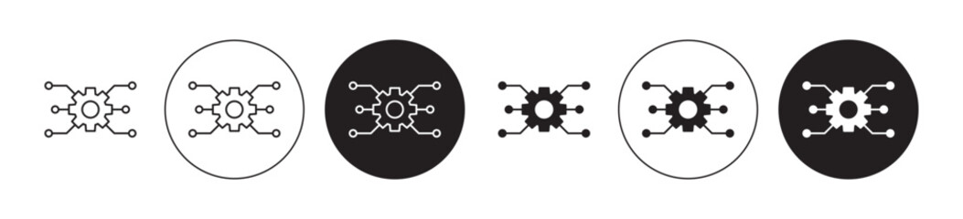 ETL icons set in black filled and stroke line style