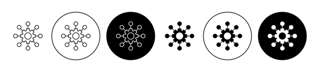 Multichannel marketing icons set in black filled and stroke line style