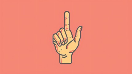 Elegant Hand Gesture with Pinky and Ring Finger Up Symbol Vector Illustration