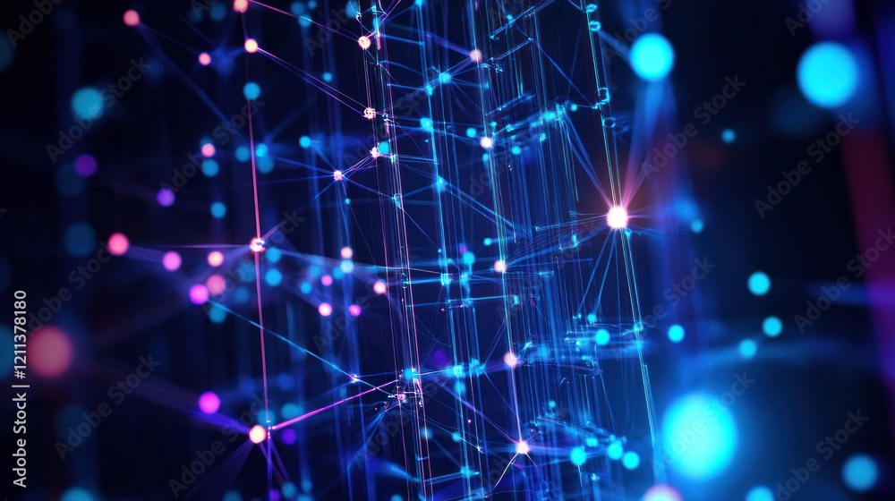 Poster abstract network visualization: digital connections and data flow