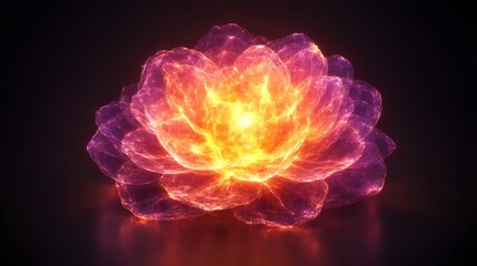 Luminous Energy Flower Glowing Brightly In The Dark