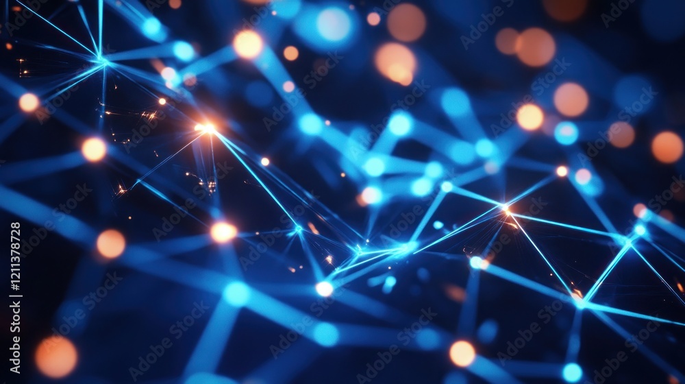 Poster abstract network: interconnected nodes and lines