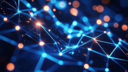 Obraz premium Abstract Network: Interconnected Nodes and Lines