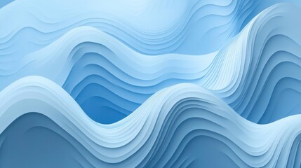 Fototapeta premium Abstract blue waves, layered texture, digital art, background, website design