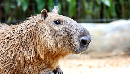 Capybara Portrait: A Gentle Giant in its Habitat