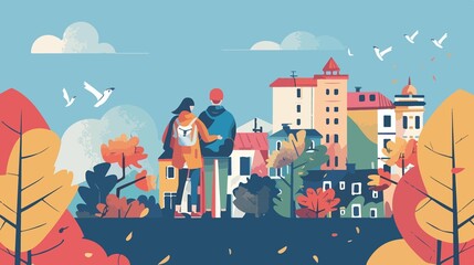 Fototapeta premium Heritage Day Banner Flat Vector Illustration
