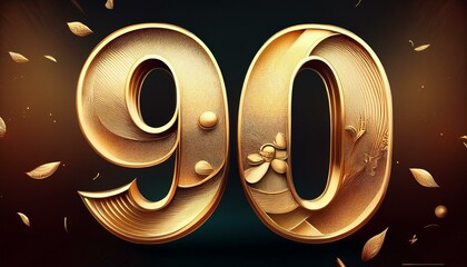 Number 90 gold. Generated image