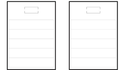 Blank white paper sheet in an office cabinet drawer for document storage and filing