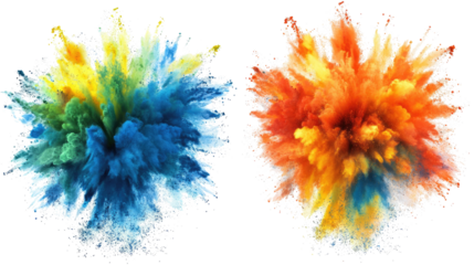 Colorful Powder Explosions Creating Vibrant Patterns Generative AI