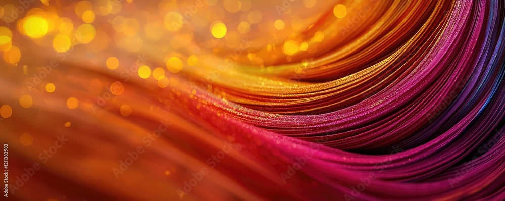 Poster rainbow holi idea. vibrant abstract waves in warm colors create a mesmerizing visual experience.