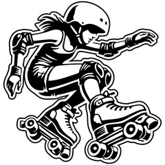 Female Roller Derby Illustration.