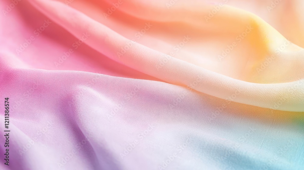 Poster rainbow holi idea. soft, colorful fabric texture with smooth gradients and delicate folds.