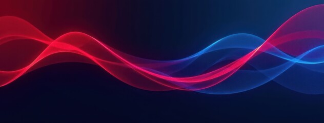 Blue red corporate design wave on dark background. Digital abstract background with sleek technology motion.	