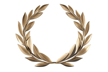 An elegant bronze laurel wreath crafted with intricate leaves, symbolizing victory and honor in a minimalistic design.
