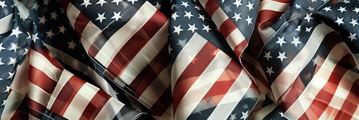 Close-up of american flag stars and stripes on background