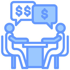 Negotiation Blue Icon