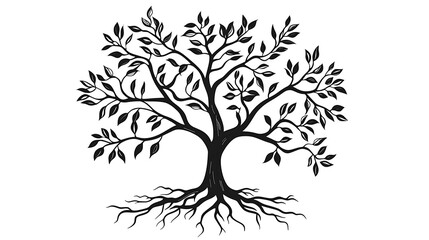 Obraz premium A tree with its roots showing