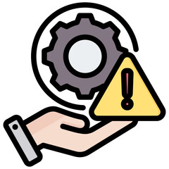 Risk Management Outline Color Icon