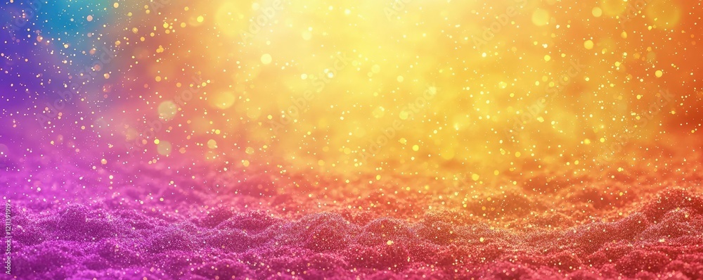 Poster Rainbow holi idea. A vibrant abstract background filled with colorful gradients and sparkling effects.