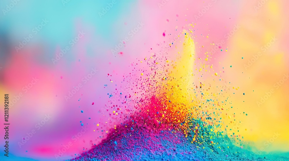 Poster rainbow holi idea. vibrant colors of powder create a stunning abstract background for design project