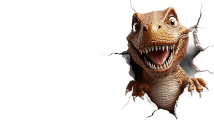 Cheerful T-Rex bursting through!