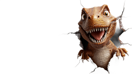 Cheerful T-Rex bursting through!