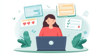 A person answering questions on a virtual knowledge test on their laptop.