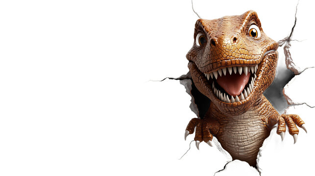 Cheerful T-Rex bursting through!