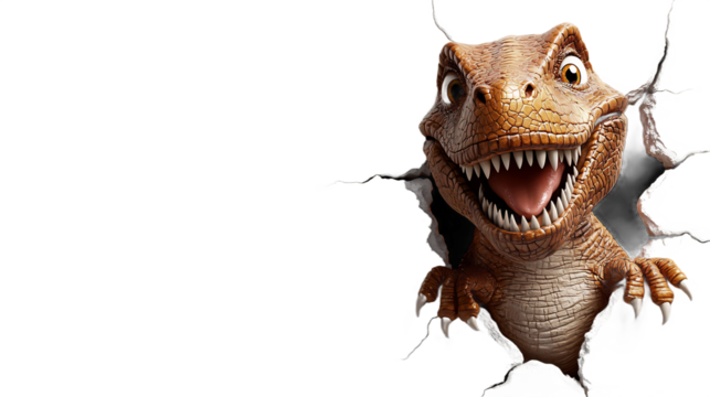 Cheerful T-Rex bursting through!