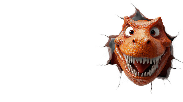 Playful Tyrannosaurus Rex Breaking Through