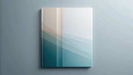 Obraz premium Abstract Teal and Beige Book Cover Mockup on a Soft Gray Background
