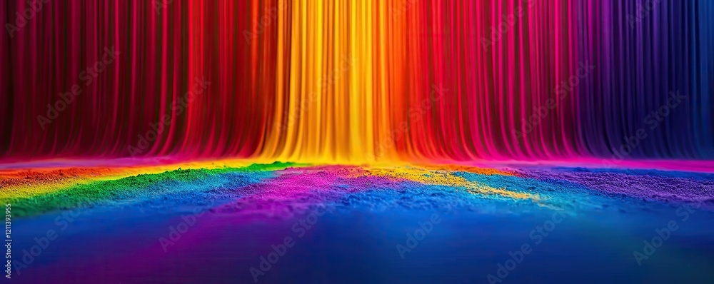 Aufkleber Rainbow holi idea. Vibrant abstract image showcasing a spectrum of colors merging harmoniously.