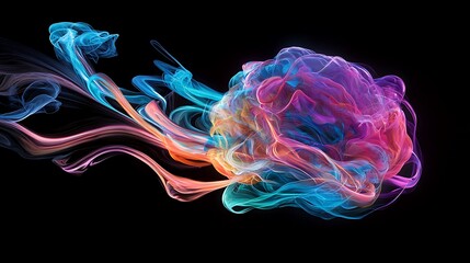 Obraz premium A colorful, glowing, and abstract image of a brain