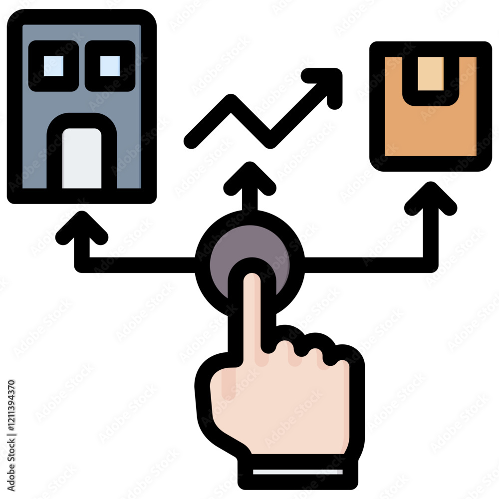 Poster Resource Allocation Outline Color Icon