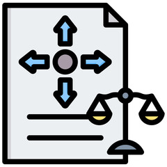 Legal Outsourcing Outline Color Icon