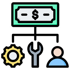 Cost Structure Outline Color Icon
