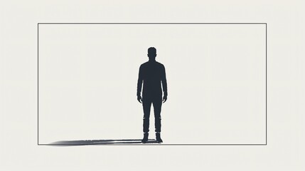 Professional Male Figure Silhouette Flat Vector Illustration