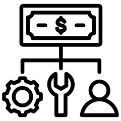 Cost Structure Outline Icon