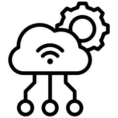 Cloud Service Outline Icon