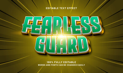 fearless guard editable text effect with a super and power theme